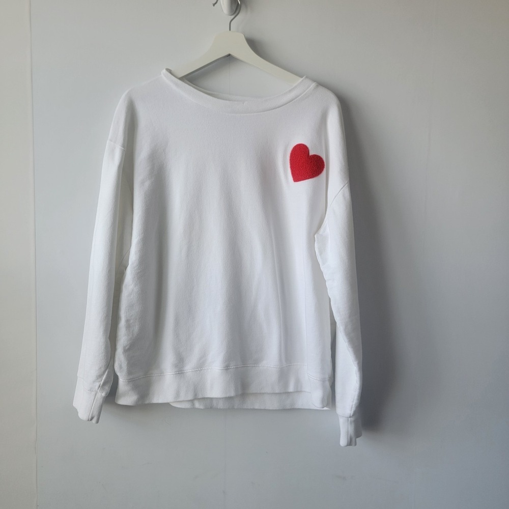 J.crew women's embellished with Heart sweatshirt size XL‎ long sleeve ae968